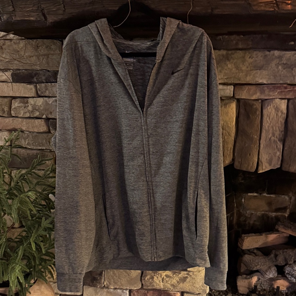 Nike Men's Dark Gray Zip-Up Sweater